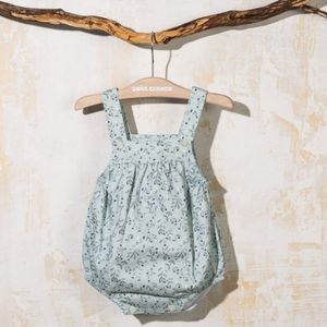BLUE BABY ROMPER WITH STRAPS CORK Sz 6 months New